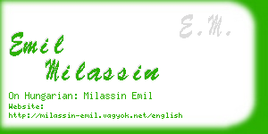 emil milassin business card